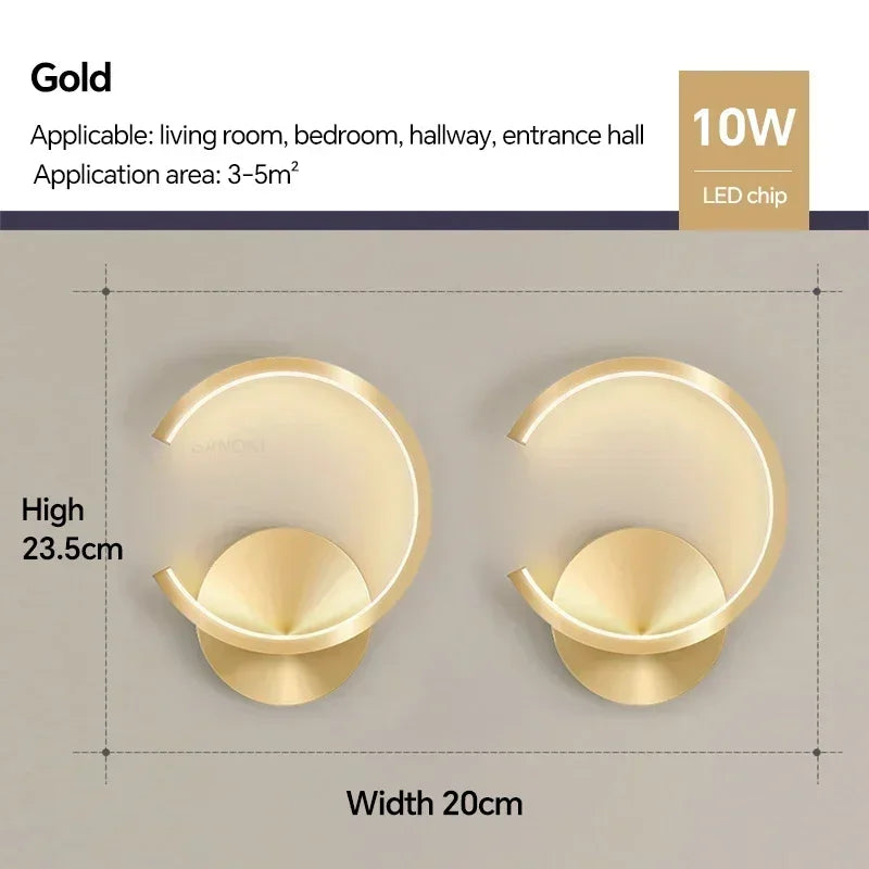 RoyaleGlow Moderne Goldkupfer Wandleuchte - Nordisches LED Oben & Unten Licht
