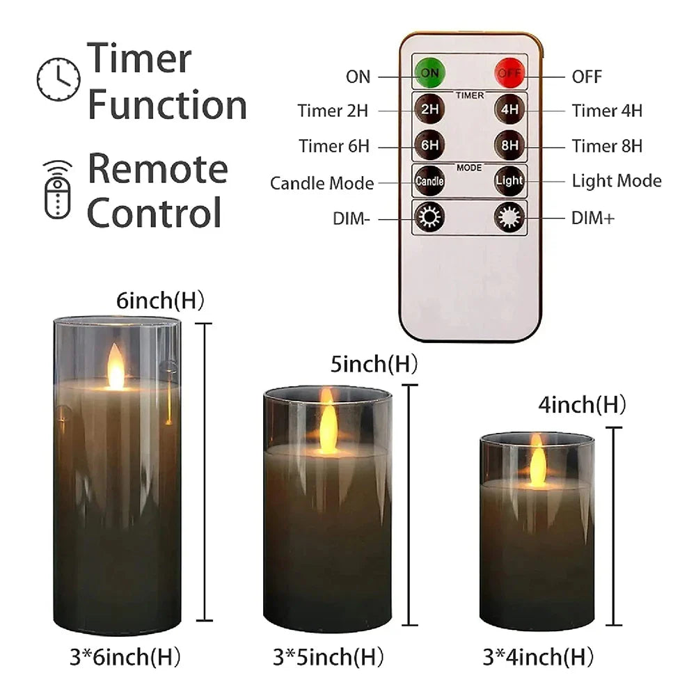 3er Set LED-Teelichter ohne Flamme mit Fernbedienung - Flackerndes Licht für Hochzeiten & Wohnkultur
