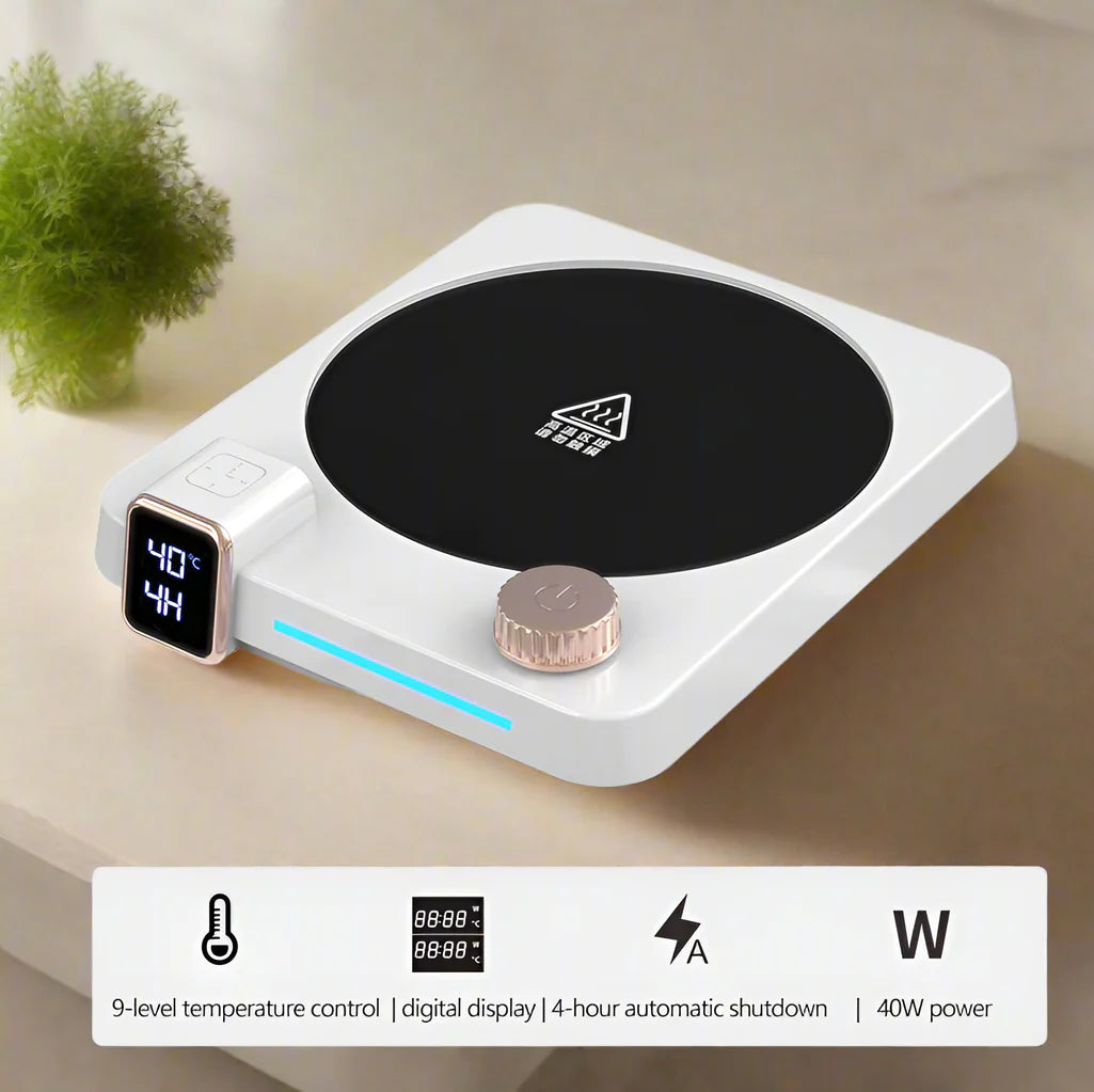 Royaleva Kaffeetassenheizpad – 9-Geschwindigkeits-Temperaturanpassung, LED-Anzeige, automatische Abschaltung