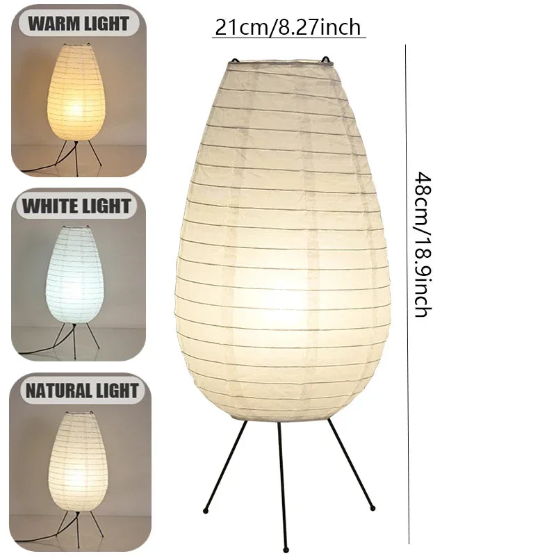 Royaleva Japanische Xuan-Papier-Tischlampe mit dimmbarem LED-Licht