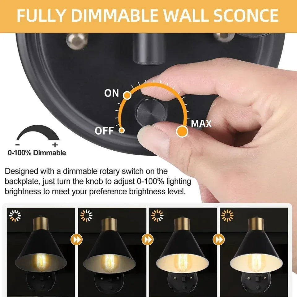 Dimmbares Metall-Wandlicht – Verstellbare Nachttisch-Stehlampe für moderne Häuser