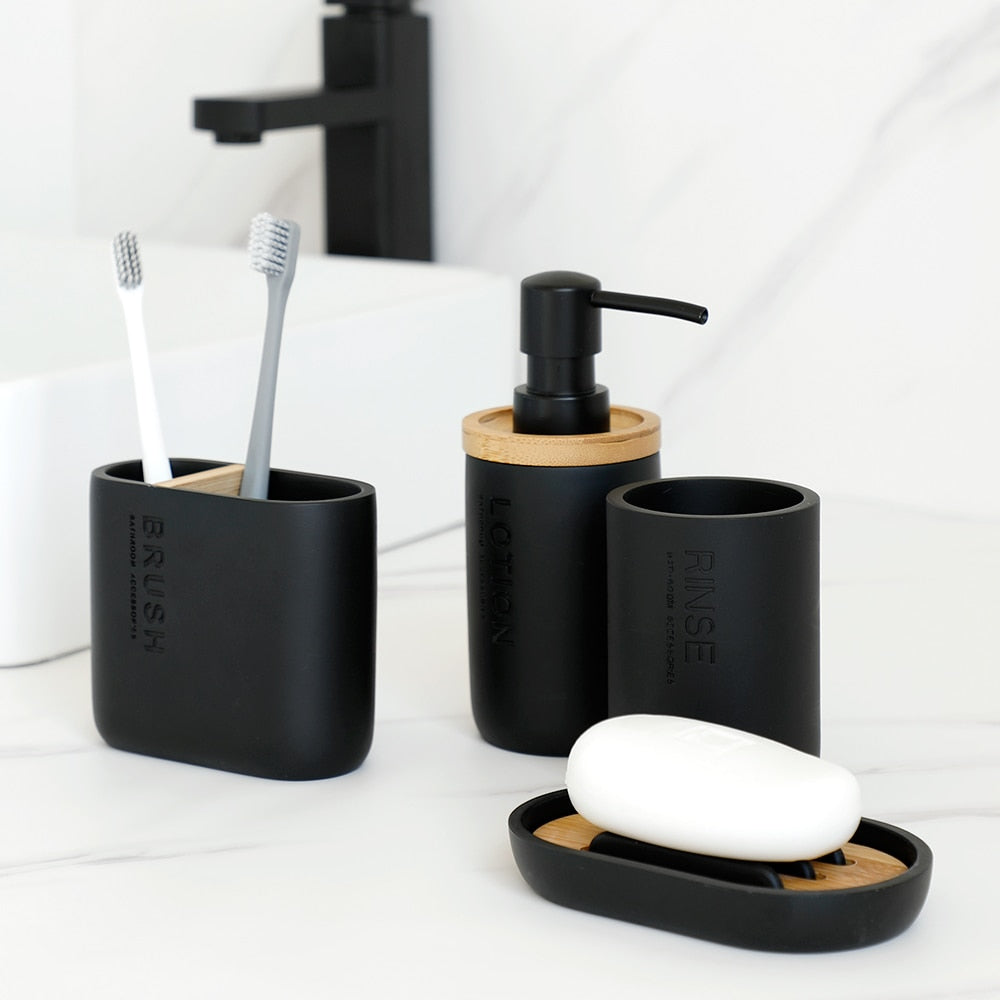 Garduru Seifen-Lotionspender mit Zahnbürstenhalter und Seifenschale