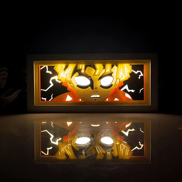 Anime 3D LED Lichtbox – Dragon Ball-inspirierte Papierschnitt-Nachtlampe mit Fernbedienung