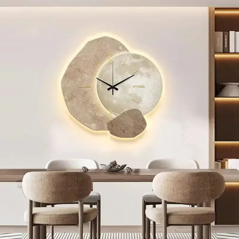 Holz Wand Uhr mit USB Lampe für Zuhause und Büro Ästhetische Dekor