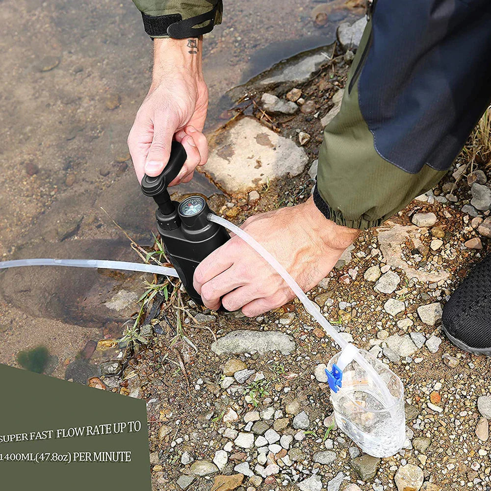 kein Produkt in der Fabrik Tragbarer Outdoor-Wasserfilter – Handpumpe Camping-Wasserreiniger für sicheres Trinkwasser