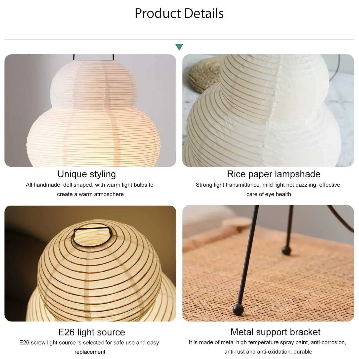 Royaleva Japanische Xuan-Papier-Tischlampe mit dimmbarem LED-Licht