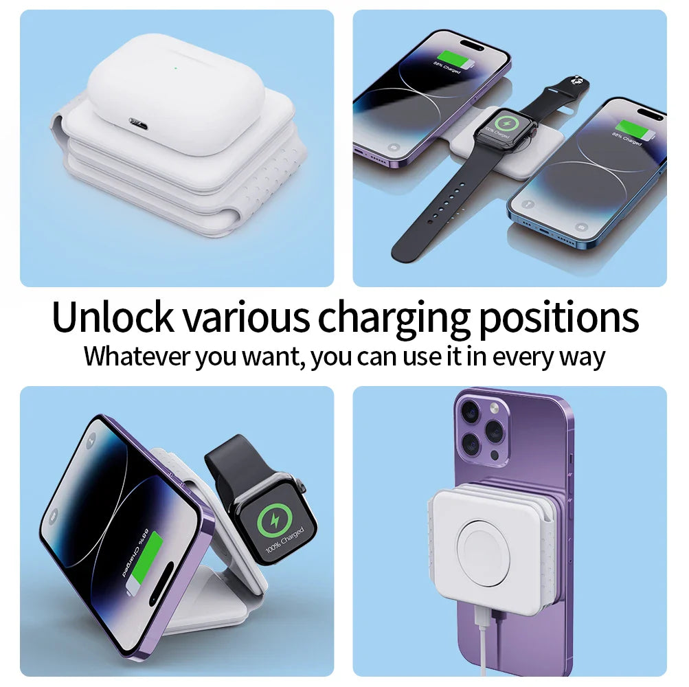 3-in-1 Magnetisches Wireless-Ladegerät