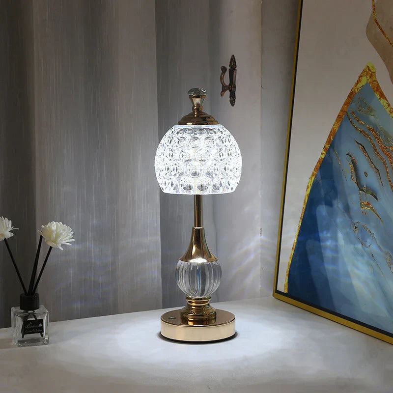 Goldene Glastischlampe