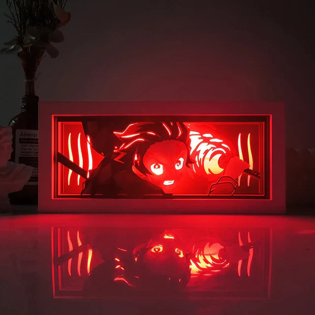 Anime 3D LED Lichtbox – Dragon Ball-inspirierte Papierschnitt-Nachtlampe mit Fernbedienung