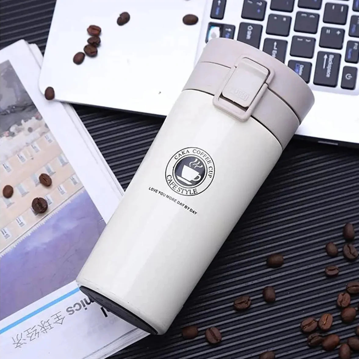 380ml Edelstahl Vakuum-Isolierter Kaffeebecher - Doppelwandige Teetasse für Outdoor-Sport, Auslaufsichere Reiseflasche