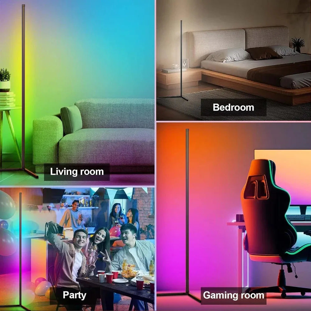 Smart RGB LED Eckenstehlampe - Modernes Stimmungslicht für Schlafzimmer und Wohnräume