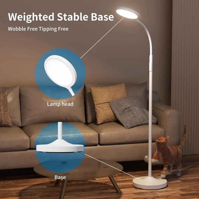 Gooseneck LED Stehleuchte mit Fernbedienung – Stufenloses Dimmen & Einstellbare Farbtemperatur