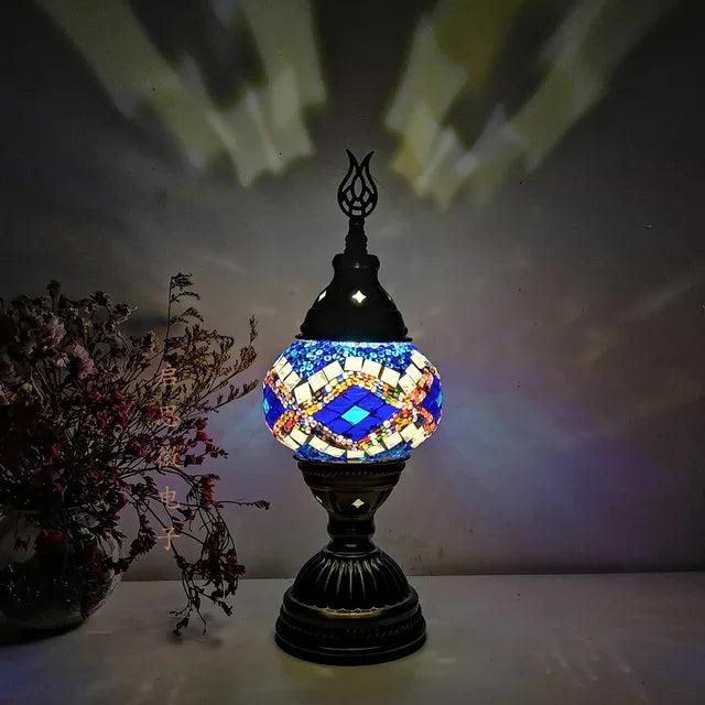 Türkische Mosaik Tischlampe – Handgefertigtes künstlerisches Nachttischlicht