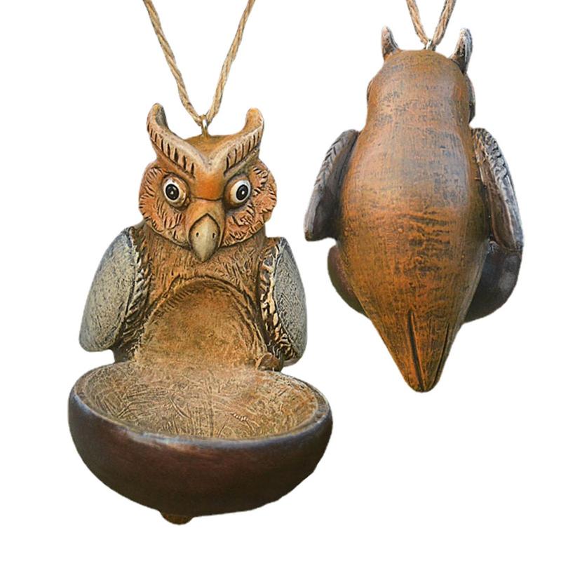 Kreativer Eulen-Vogelfutterplatz: Harz-Vogelhaus zur Gartendekoration