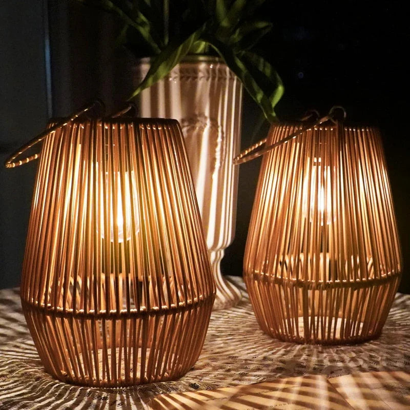 Royelux Handgewebte Solar Gartensolarleuchte - Wasserdichte dekorative Außenlampe