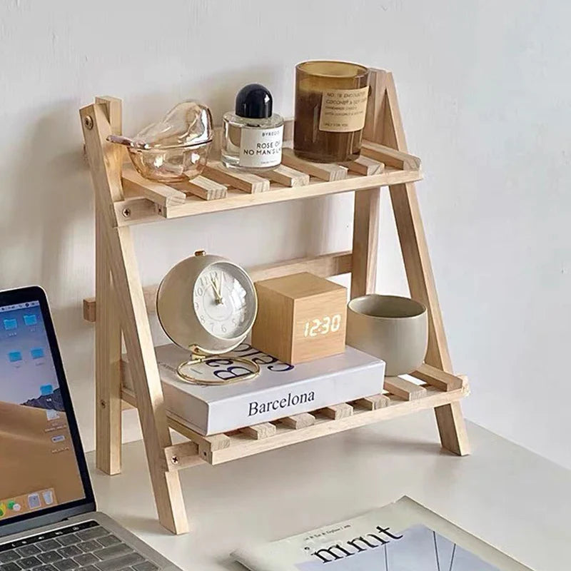 Holz Double-Layer Klappregal