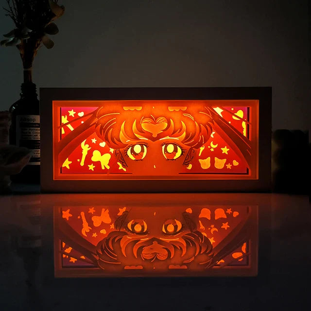 Anime 3D LED Lichtbox – Dragon Ball-inspirierte Papierschnitt-Nachtlampe mit Fernbedienung