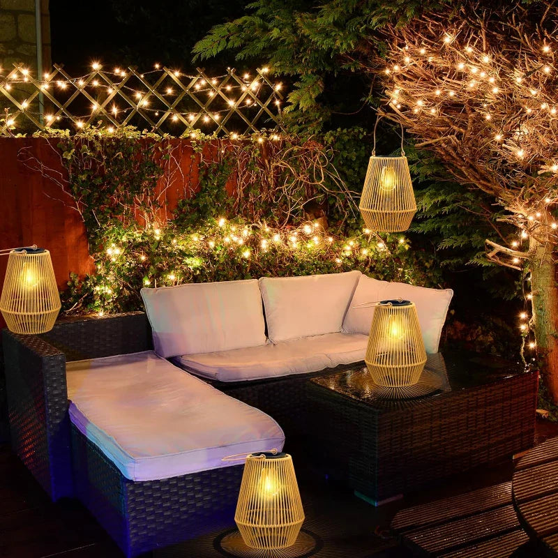 Royelux Handgewebte Solar Gartensolarleuchte - Wasserdichte dekorative Außenlampe