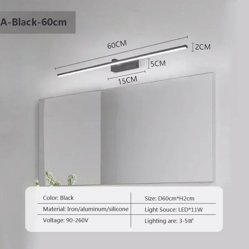 RoyaleGlow Moderne LED Badezimmer Wandleuchte mit einstellbarem Tricolor Licht