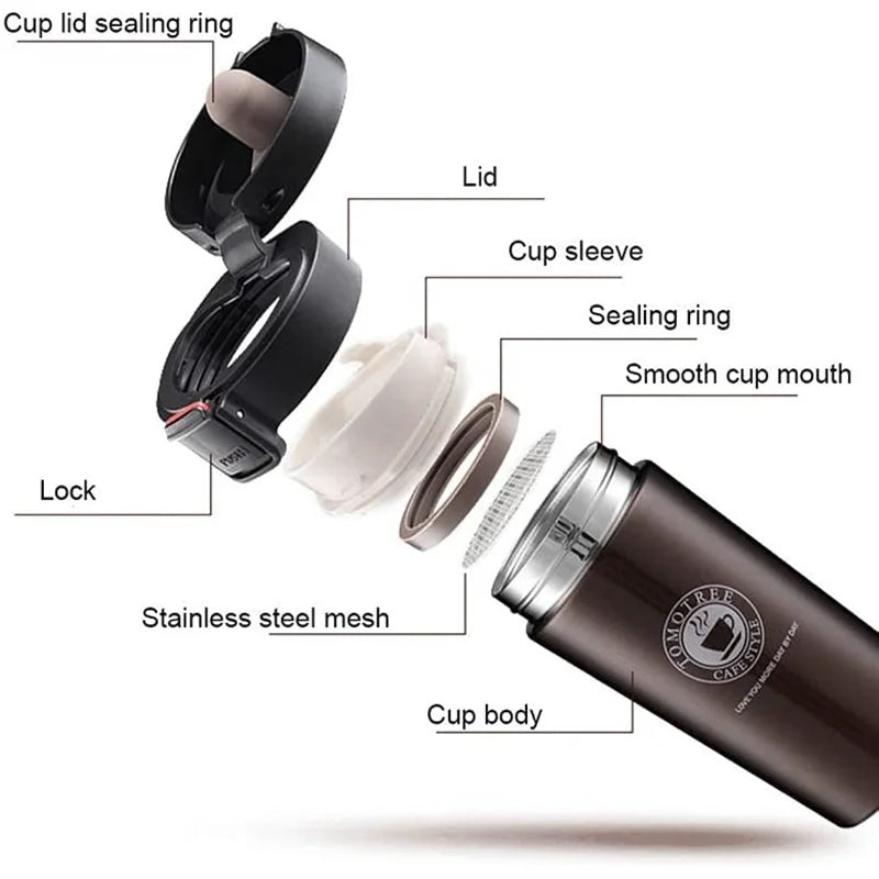380ml Edelstahl Vakuum-Isolierter Kaffeebecher - Doppelwandige Teetasse für Outdoor-Sport, Auslaufsichere Reiseflasche