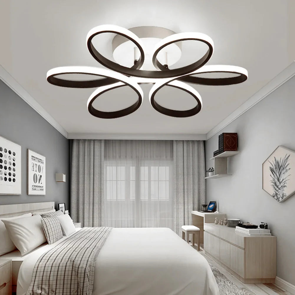 Moderner LED Blumen Kronleuchter - Elegante Deckenlampe mit drei Farboptionen