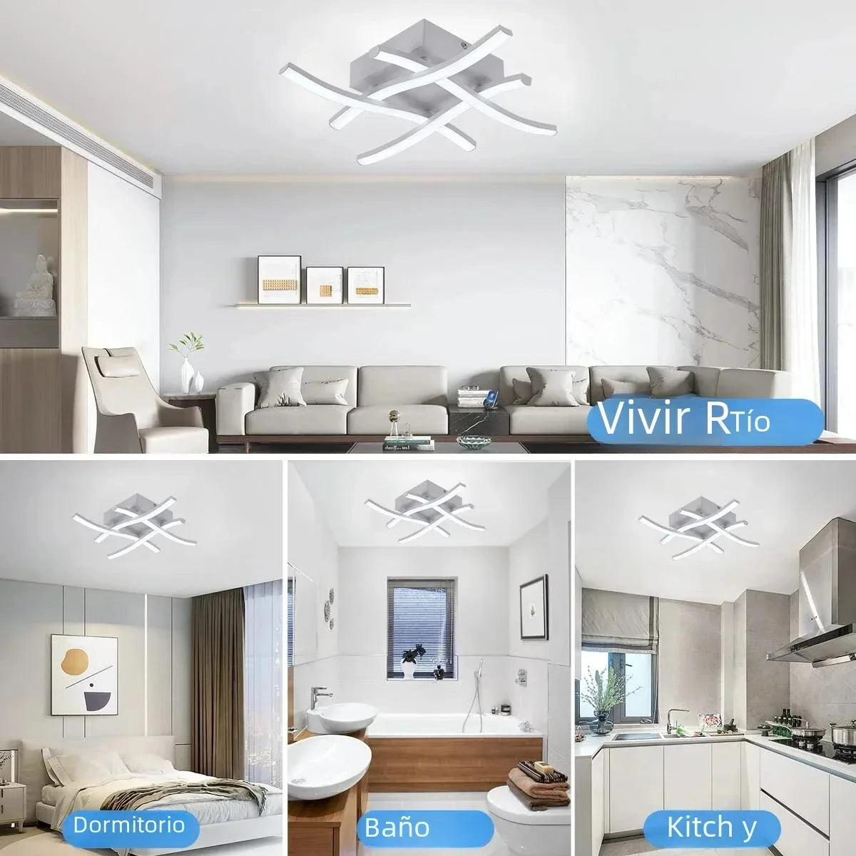 Moderne LED-Deckenleuchte - 3-Farben gewölbtes Design