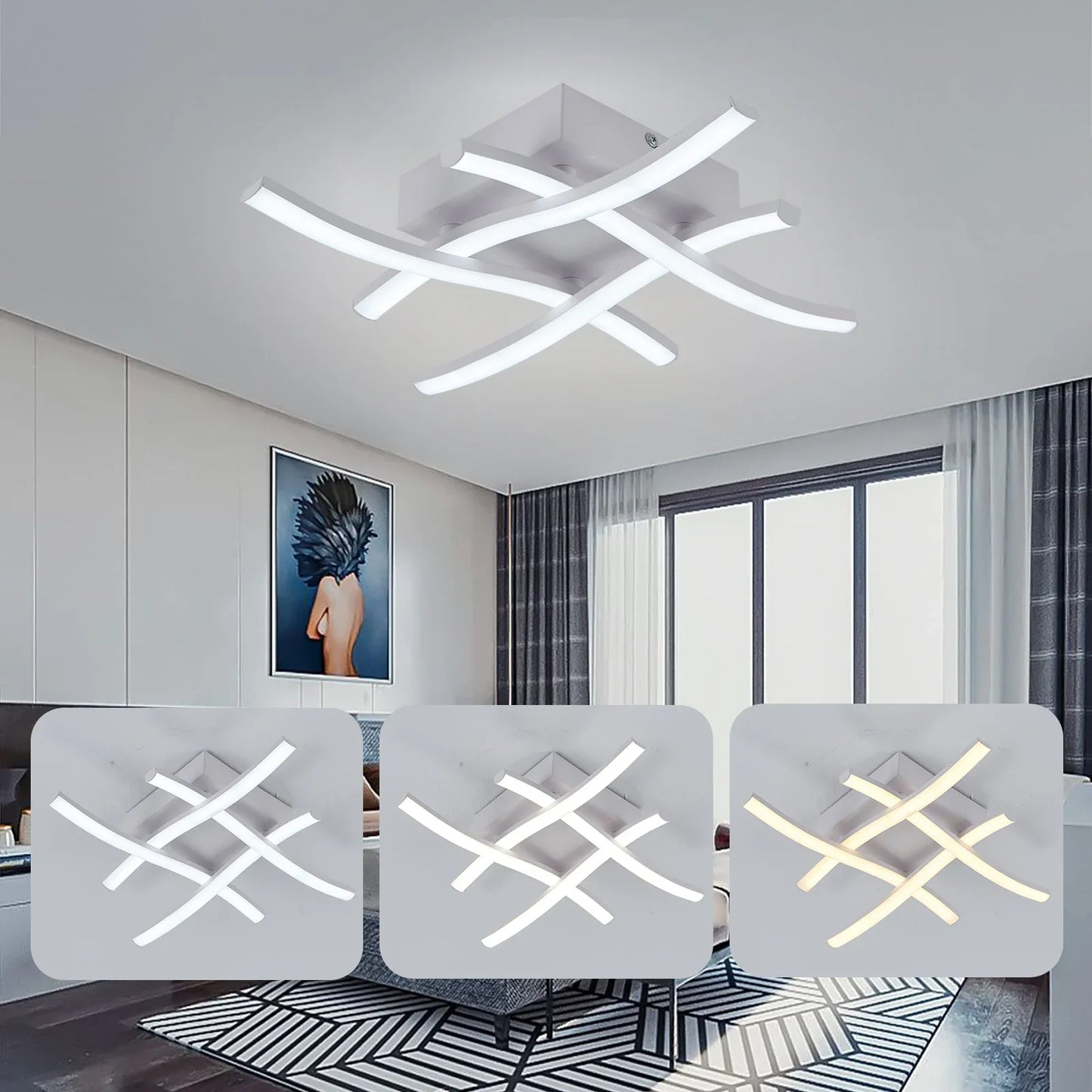 Moderne Hashtag LED-Deckenleuchte