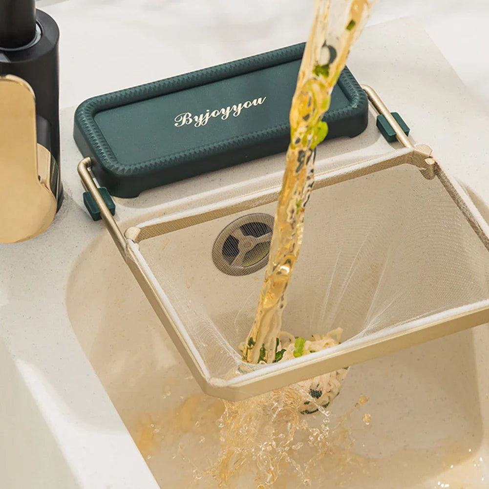 Royelux faltbarer Waschbecken-Abflusssieb-Rack - Anti-Verstopfung Küche Filter mit Einweg-Mesh-Tüten