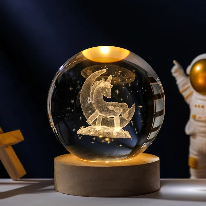 Leuchtende Mond Kristallkugel
