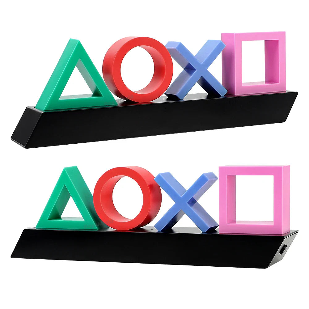 LED Tischlampe PlayStation Symbole – Musikgesteuerte Deko Leuchte für Gaming & Schlafzimmer
