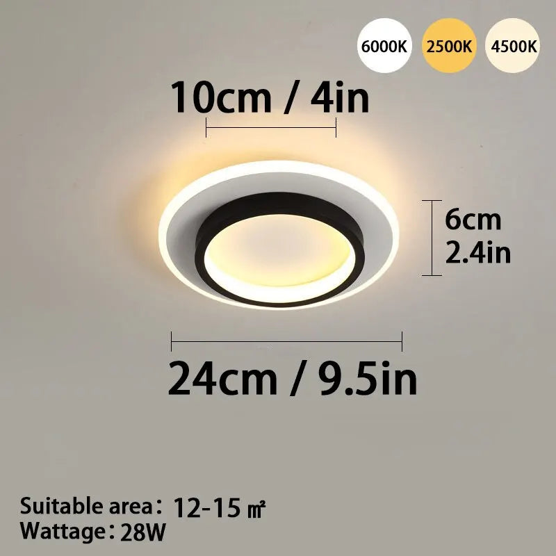 Moderne LED-Deckenleuchte - Dreifarbige dimmbare Aufbauleuchte