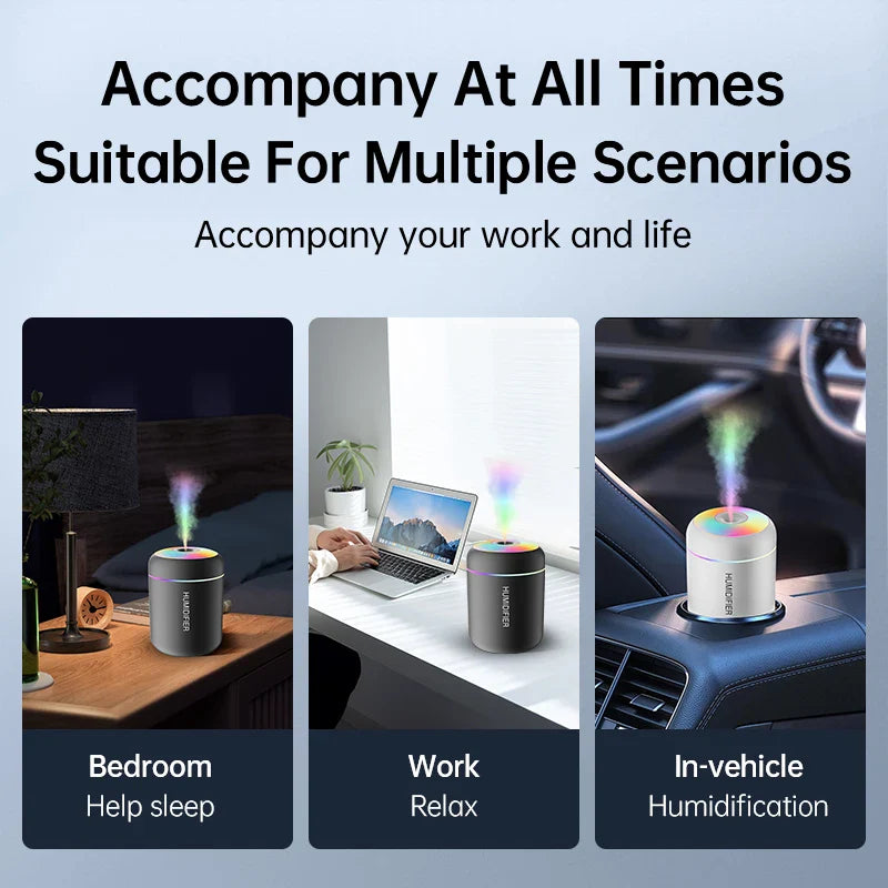 180ML Mini USB Aroma Diffuser - Elektrischer Luftbefeuchter für Zuhause, Auto & Schlafzimmer, ätherisches Öl Reinigung mit Nebellichtern