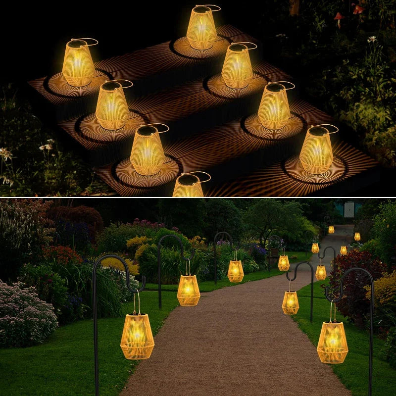 Royelux Handgewebte Solar Gartensolarleuchte - Wasserdichte dekorative Außenlampe