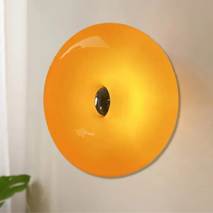 RoyaleGlow Moderne Donut Glas Wandlampe – Tricolor Dimmbar LED Wandleuchte für stilvolle Wohnkultur
