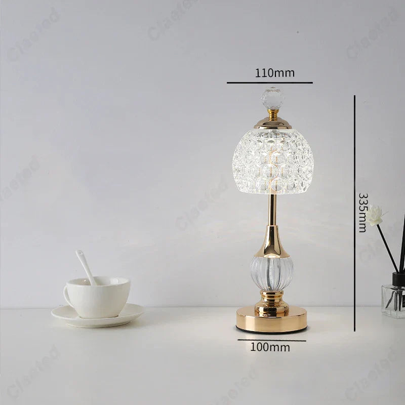 Goldene Glastischlampe