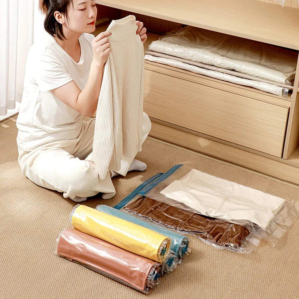 4PCS Wiederverwendbare Vakuumverpackungsbeutel mit Handpumpe