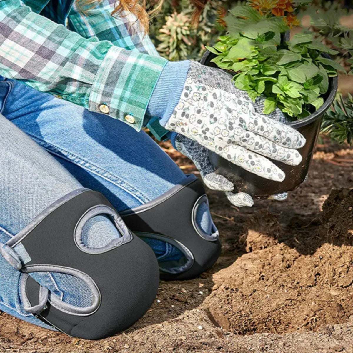 Bequeme ergonomische Knieschützer für die Gartenarbeit mit zusätzlicher Polsterung
