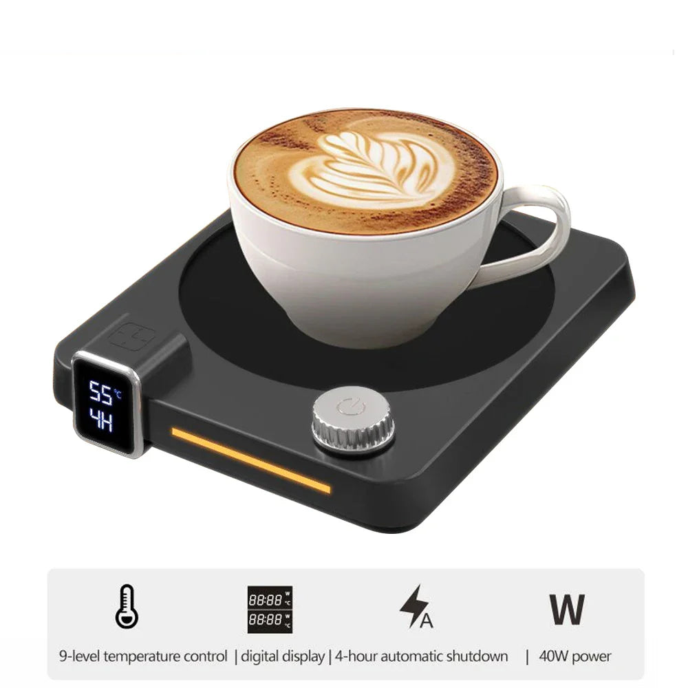 Royaleva Kaffeetassenheizpad – 9-Geschwindigkeits-Temperaturanpassung, LED-Anzeige, automatische Abschaltung