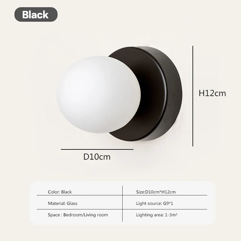 Royaleva Nordic LED Glas Wandlampe – Minimalistische Kugel Wandleuchte für moderne Innenräume