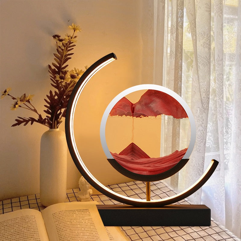 Lampe Art Sand Dynamisch 3D – Tisch LED Entspannend mit Effekt Naturlandschaft