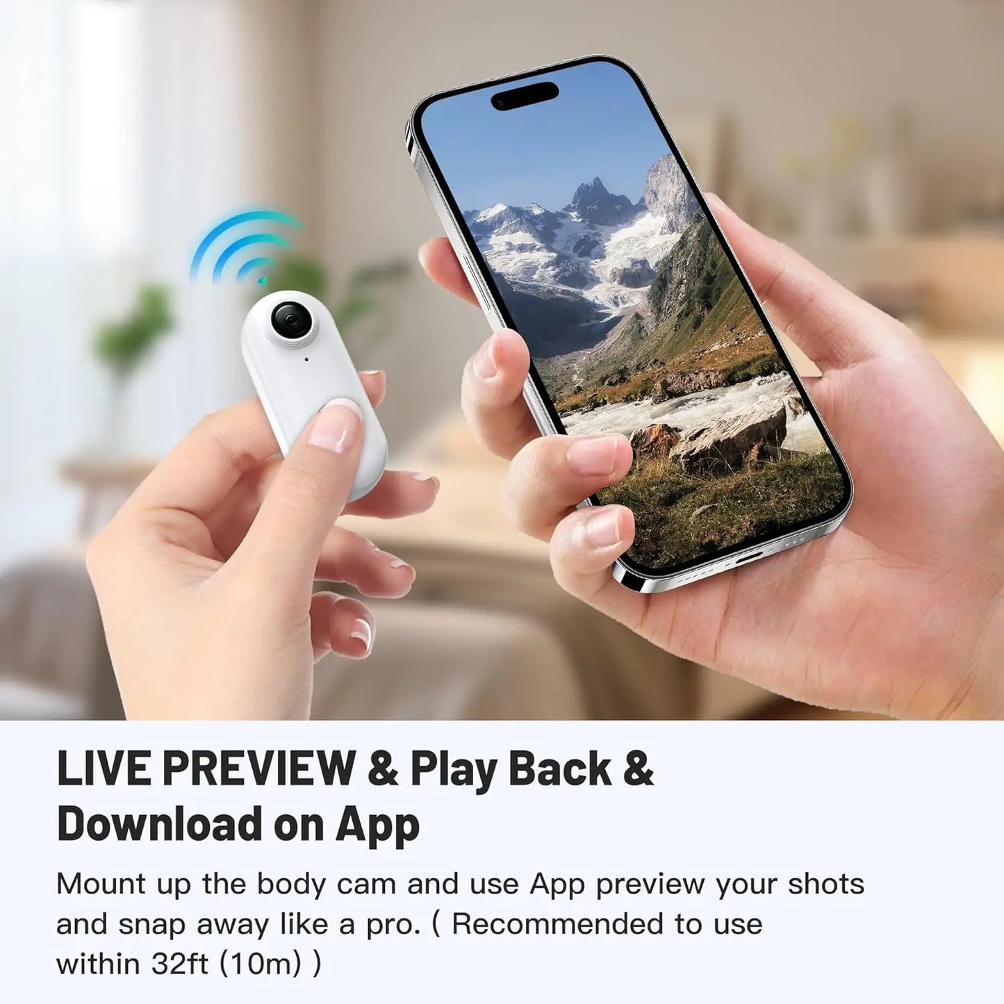 1080P Kleine WiFi Mini Pocket Action Kamera - Tragbarer Sport Video Recorder für Kinder, Freisprech, am Körper getragen