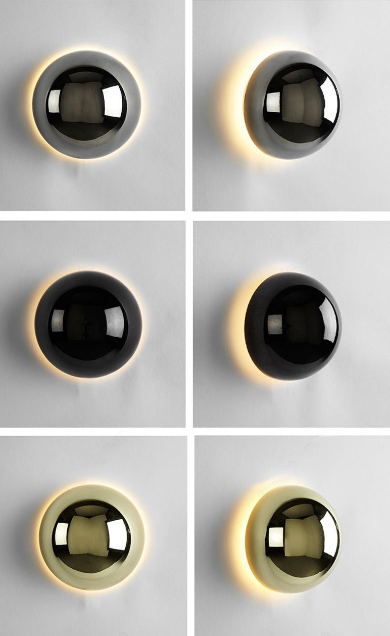 RoyaleGlow Elegante Runde Metall Wandlampe – Modernes Wohnaccessoire