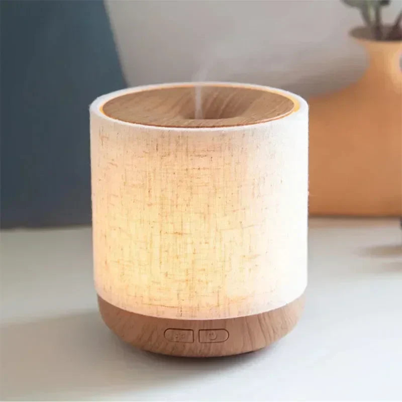 ZenMist – Stylischer Stoff-Aromatherapie-Diffusor mit Beleuchtung und Luftbefeuchtung