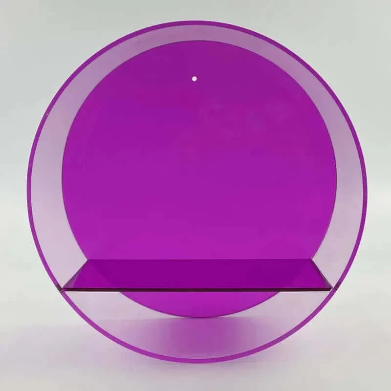 80er Acrylic Runde Wandhängende Anzeige Regal