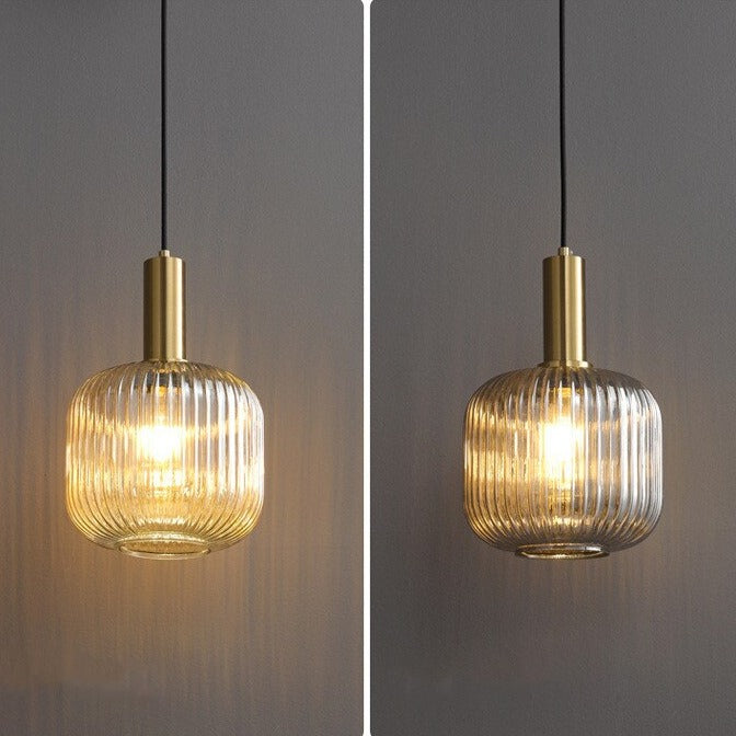 RoyaleGlow Texturiertes Glas Pendelleuchte – Elegante verstellbare Deckenleuchte für moderne Innenräume
