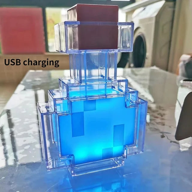 Minecraft Potion Lampe – Farbwechselnde LED-Nachtlicht mit Touch-Steuerung & USB wiederaufladbar