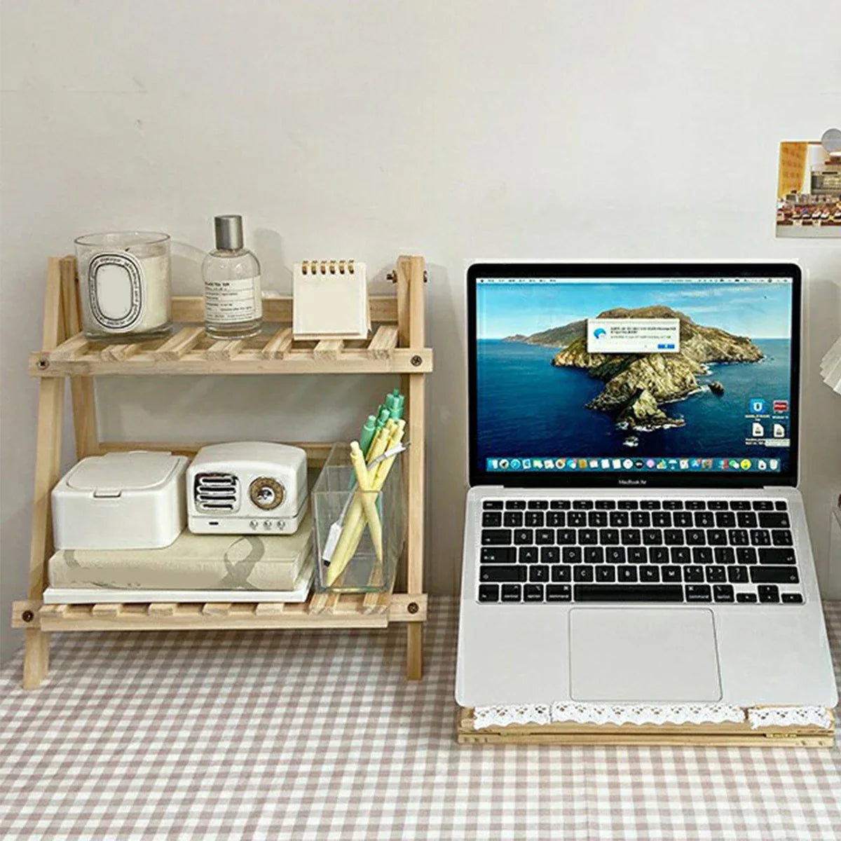 Holz Double-Layer Klappregal