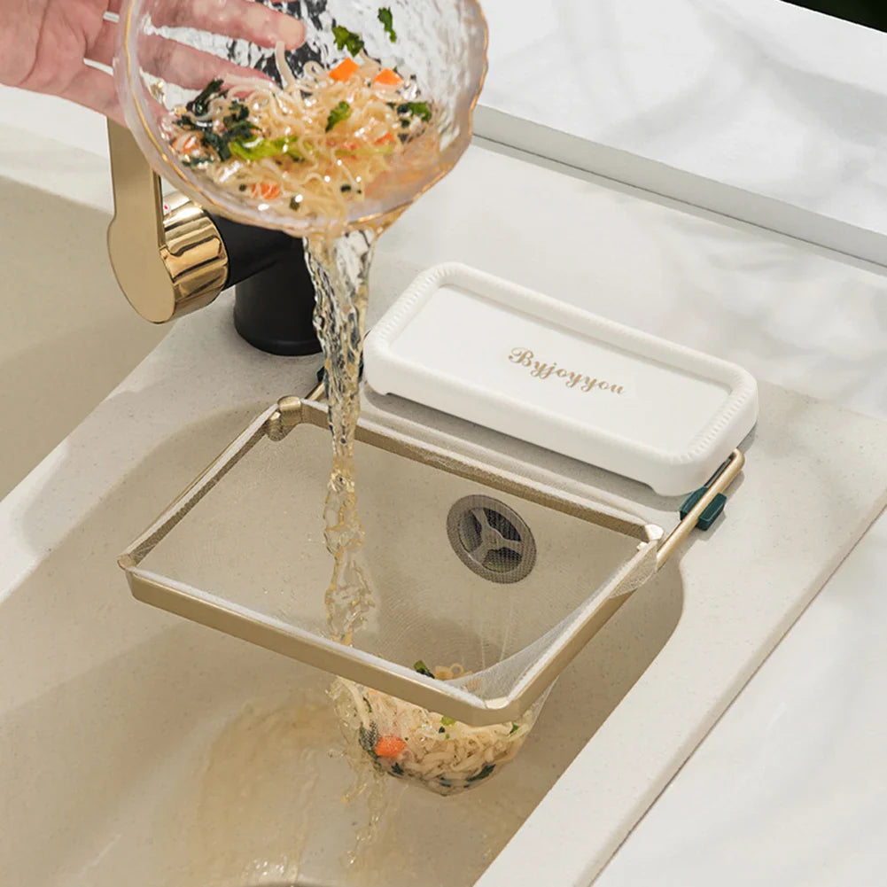 Royelux faltbarer Waschbecken-Abflusssieb-Rack - Anti-Verstopfung Küche Filter mit Einweg-Mesh-Tüten