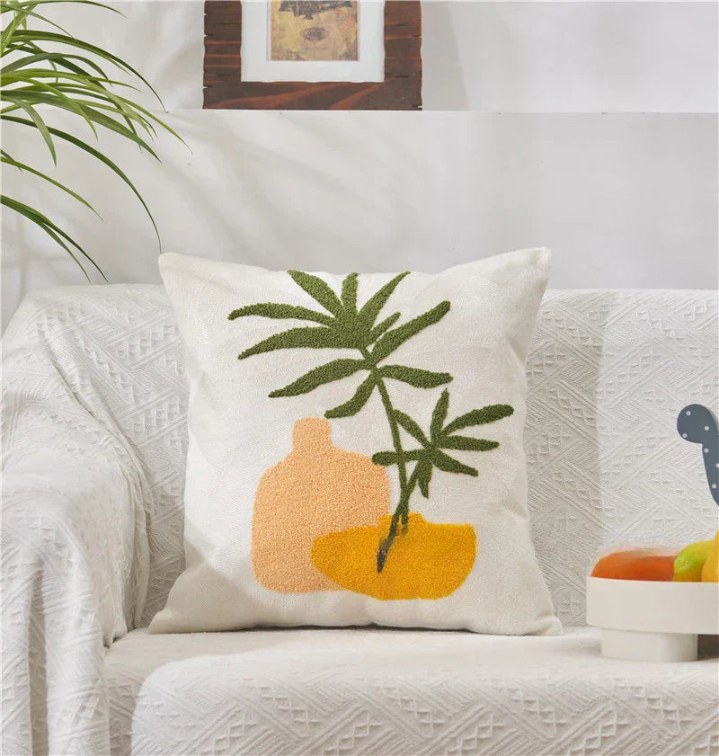 Soléa – Jacquard-Kissenbezug mit raffiniertem Sonnenblumenmuster