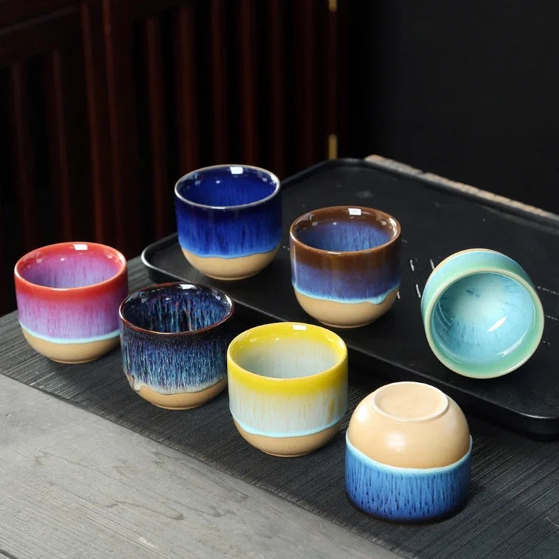 Handgefertigte Keramiktasse – Blau-Glasierte Teeschale